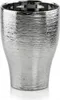 A silver ceramic flower pot with a textured surface. Produktbild-Vorschau
