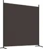 A brown fabric room divider with black metal legs, shown against a white background. Náhľad obrázku produktu