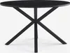 Tavolo 120 cm nero rotondo con gambe incrociate per cucina Anteprima dell’immagine prodotto 1