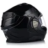 A black motorcycle helmet shown from the rear-left side on a white background. Náhled obrázku produktu