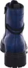 The back view of a blue boot with a black sole and laces. Voir les images du produit