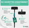 An instructional diagram showing how to assemble a telescopic washing brush. Produktbild-Vorschau