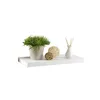 A white shelf with decorative items including a potted plant, two decorative balls, and a diffuser. Náhled obrázku produktu