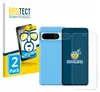 Product packaging for screen protectors, showing the packaging and two phones with screen protectors applied. Produktbild-Vorschau
