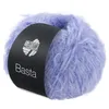 A ball of fluffy purple yarn with a black label. Produktbild-Vorschau