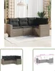The Living Store 4-tlg. Garten-Sofagarnitur mit Kissen Grau Produktbild-Vorschau 1