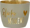 Gilde Windlicht, "Glücksmoment", Schriftzug, Metall, beige, Produktbild-Vorschau 5