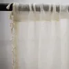 Leinenoptik Transparent Vorhänge Quaste Gardinen Bauernhaus Produktbild-Vorschau 8