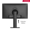 The back of a black computer monitor with a stand, showing assembly instructions. Produktbild-Vorschau