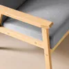 Poltrona scandinava in legno e tessuto, Grigio chiaro Anteprima dell’immagine prodotto 4