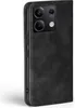 A black flip cover case for a smartphone, shown from the side. Produktbild-Vorschau