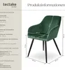 A diagram showing the dimensions of a green armchair, with text labels in German. Produktbild-Vorschau