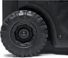 A close-up view of a large, rugged black wheel on a tool case. Náhled obrázku produktu