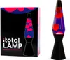 A lava lamp and its packaging are displayed side-by-side against a white background. Produktbild-Vorschau