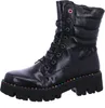A black patent leather lace-up boot with a thick sole and rainbow stitching. Anteprima dell’immagine prodotto
