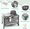 5 in 1 Reisebett Klappbar, 110 x 78 cm Beistellbett mit Produktbild-Vorschau 3