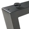 A close-up view of a black metal table leg with an adjustable foot. Podgląd zdjęcia produktu