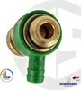 A close-up studio shot of a green and brass plumbing fitting. Náhľad obrázku produktu