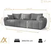 AX LIVING Malatya Big Canapé avec fonction sommeil Voir les images du produit 7
