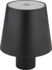 A black table lamp with a power button symbol on top. Produktbild-Vorschau