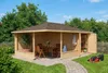 Alpholz 5-Eck Gartenlaube Maik-40 mit Anbau aus Produktbild-Vorschau 7