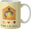Mr. & Mrs. Panda Kaffeebecher Vogel Haus - Gelb Pastell - Produktbild-Vorschau 1