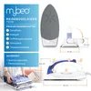A collage showing a travel iron and its features, alongside a person folding clothes. Podgląd zdjęcia produktu