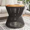 vidaXL Couchtisch mit Drahtgestell Schwarz Ø 45x44 cm Produktbild-Vorschau 2