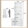 COSTWAY Bücherregal mit Türen & 4 offenen Fächern, 180 cm Produktbild-Vorschau 7