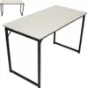 A white desk with black metal legs is shown against a white background. A smaller, similar desk is visible in the upper left corner. Produktbild-Vorschau