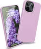 A purple iPhone case is shown next to an iPhone displaying a floral wallpaper.
