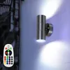 2er Set RGB LED Wandleuchte, Edelstahl, Glas, Fernbedienung Produktbild-Vorschau 7