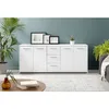 Niedriges Sideboard – Mattweiß – 4 Türen, 3 Schubladen – Produktbild-Vorschau 7