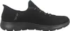 A side profile of a black Skechers Slip-Ins shoe. Voir les images du produit
