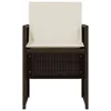 Design 3-tlg. Bistro-Set mit Kissen Braun Poly Rattan, Produktbild-Vorschau 5