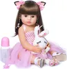 55cm 22" Lebensecht reborn Baby Puppe Weich Silikon-Vinyl Produktbild-Vorschau 2