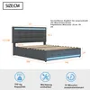 A diagram showing the dimensions of a bed frame with LED lighting. Produktbild-Vorschau