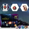 A collage of images showcasing an advent calendar with a space theme, including individual ornaments and the main box. Náhled obrázku produktu