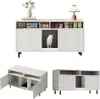 Katzentoiletten Schrank 120x50x66 cm Weiss Mit Produktbild-Vorschau 8