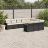 10-tlg. Garten-Sofagarnitur mit Kissen Schwarz Poly Rattan Produktbild-Vorschau 2