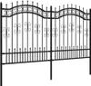 Gartenzaun mit Speerspitzen Schwarz 165 cm Stahl Produktbild-Vorschau 3