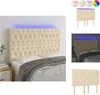 vidaXL LED Kopfteil Creme 160x7x118/128 cm Stoff -  Kopf- & Produktbild-Vorschau 1