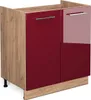 Spülenunterschrank Vicco Fame-Line Bordeaux Hochglanz 80 cm Produktbild-Vorschau 1