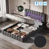 Letto imbottito INONEFT 180x200 cm con LED, letto per Anteprima dell’immagine prodotto 4