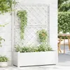 vidaXL Bac à plantes avec treillis 100x43x142 cm PP blanc Voir les images du produit 3