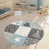 TT Home Kinder Teppich Spielteppich Karos Punkte Sterne Produktbild-Vorschau 2