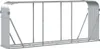 A 3D rendering of a silver metal firewood rack. Náhled obrázku produktu