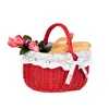 Roter Einkaufskorb / Geschenkkorb aus Weide 42x34 H23/36 Produktbild-Vorschau 5