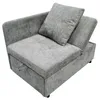 A gray sofa bed with a pillow on a white background. Produktbild-Vorschau