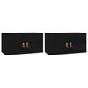 vidaXL Wandschränke 2 Stk. Schwarz 60x30x30 cm Massivholz Produktbild-Vorschau 1